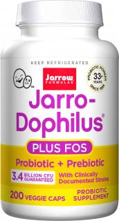 JARROW FORMULAS Jarro-Dophilus + FOS (Mieszanka szczepów probiotycznych oraz fruktooligosacharydy) 200 Kapsułek