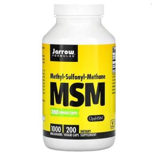 JARROW FORMULAS MSM 1000mg (Siarka Metylosulfonylo-Metanowa) 200 Kapsułek wegetariańskich