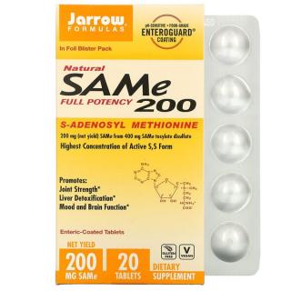 JARROW FORMULAS SAMe 200 S-Adenosyl-L-Methionine (S-Adenozylometionina) 20 Tabletek