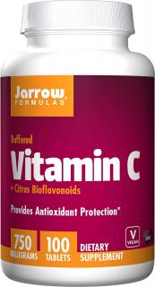 JARROW FORMULAS Vitamin C 750mg (Buforowana Witamina C) 100 Tabletek wegetarianskich