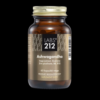 LABS212 AdaptoPOWER (Ashwagandha, Cognivia, Guarana, Cynk, B6, B12) 60 Kapsułek wegetariańskich