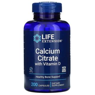 LIFE EXTENSION Calcium Citrate with Vitamin D 200 Kapsułek wegetariańskich