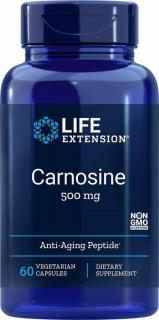 LIFE EXTENSION Carnosine (Karnozyna) 500mg 60 Kapsułek wegetariańskich