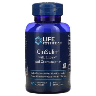 LIFE EXTENSION CinSulin with InSea2  Crominex 3+ (Reguluje cukier we krwi) 90 Kapsułek wegetariańskich