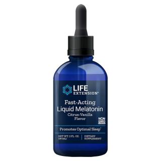 LIFE EXTENSION Fast-Acting Liquid Melatonin (Wsparcie przy zasypianiu, Zdrowy sen)  59ml