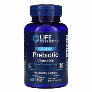 LIFE EXTENSION Florassist Prebiotic Chewable 60 Tabletek do żucia Truskawka