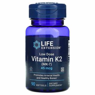 LIFE EXTENSION Low Dose Vitamin K2 MK-7 (Witamina K2MK7, Zdrowie kości) 90 Kapsułek żelowych