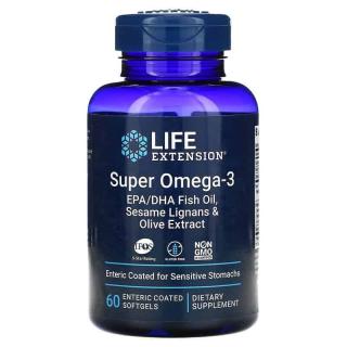 LIFE EXTENSION Super Omega-3 EPA/DHA with Sesame Lignans  Olive Extract 60 Kapsułek żelowych dojelitowych