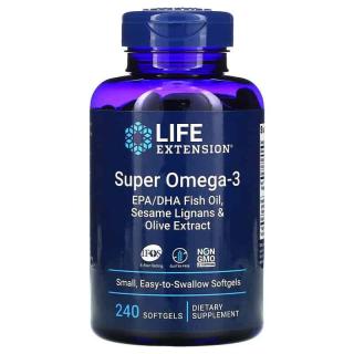 LIFE EXTENSION Super Omega-3 EPA/DHA with Sesame Lignans  Olive Extract (Omega-3 EPA/DHA z Lignanami Sezamowymi i Wyciągiem z Oliwki) 240 kapsułek