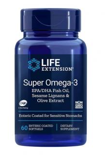 LIFE EXTENSION Super Omega-3 EPA/DHA with Sesame Lignans  Olive Extract (Omega-3 EPA/DHA z Lignanami Sezamowymi i Wyciągiem z Oliwki) 60 kapsułek