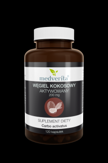Medverita Węgiel kokosowy aktywny 200 mg 120 kapsułek