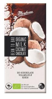 Meybona czekolada mleczna z płatkami kokosowymi bio 100 g