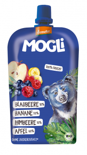 Mogli mus jabłko  banan  jagoda bez dodatku cukrów demeter bio 120 g