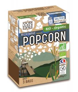 Natais popcorn z solą do przygotowania w mikrofalówce bezglutenowy bio (3 x 90 g) 270 g