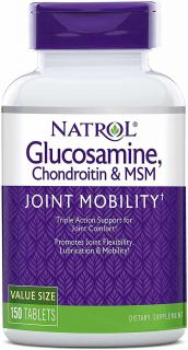 NATROL Glucosamine Chondroitin MSM (Glukozamina, Metylosulfonylometan) 150 Tabletek