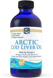 Nordic Naturals Arctic Cod Liver Oil 1060mg (Olej z Wątroby Dorsza)  237ml Bezsmakowy