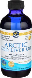 Nordic Naturals Arctic Cod Liver Oil 1060mg (Olej z Wątroby Dorsza)  237ml Cytryna