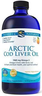 NORDIC NATURALS Arctic Cod Liver Oil 1060mg Olej z Wątroby Dorsza 473ml - Pomarańcz