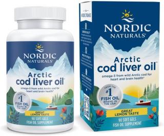 Nordic Naturals Arctic Cod Liver Oil 90 kapsułek miękkich o smaku cytrynowym