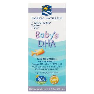 Nordic Naturals Baby's DHA - Omega-3 dla Dzieci z Witamina A i D3 - 60ml