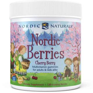 NORDIC NATURALS Nordic Berries Multivitamin (Multiwitamina dla Dzieci i Dorosłych Bez Glutenu) Wiśnia - Jagoda 120 żelek