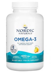 Nordic Naturals Omega-3 690mg 180 miękkich kapsułek o smaku cytrynowym