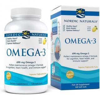 NORDIC NATURALS Omega-3, Lemon (120 kaps.)