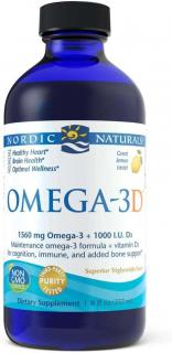 NORDIC NATURALS Omega-3D 1560mg (Kwasy Omega-3, EPA, DHA z Witaminą D3) 237ml