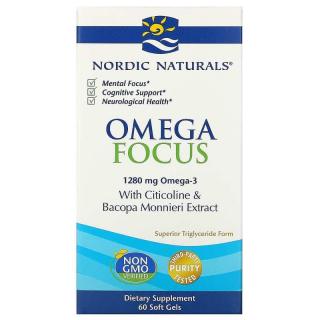 NORDIC NATURALS Omega Focus with cytykolina  Bacopa Monnieri Extract 60 Kapsułek żelowych