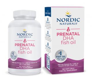 Nordic Naturals Prenatal DHA 830 mg Omega-3 + 400 IU D3 180 kapsułek miękkich bezsmakowych
