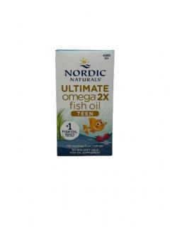 Nordic Naturals Ultimate Omega 2X Fish Oil TEEN 60 mini kapsułek miękkich o smaku truskawkowym