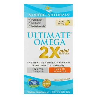 NORDIC NATURALS Ultimate Omega 2X Mini with Vitamin D3 60 Kapsułek żelowych