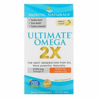 NORDIC NATURALS Ultimate Omega 2X with Vitamin D3 60 Kapsułek żelowych Cytryna