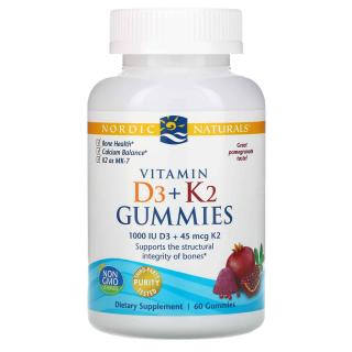 NORDIC NATURALS Vitamin D3+K2 Gummies 60 Żelków owocowych