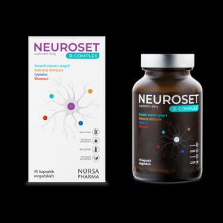 NORSA PHARMA Neuroset B-COMPLEX (układ nerwowy, funkcje psychologiczne, metabolizm homocysteiny) 45 kapsułek wegańskich