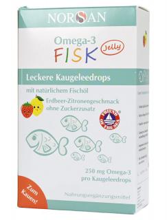 Norsan Omega-3 FISK Jelly 45 żelek o smaku cytrynowo-truskawkowym