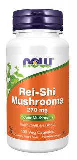 NOW FODOS Rei-Shi Mushrooms (Reishi i Shiitake) 100 Kapsułek wegetariańskich