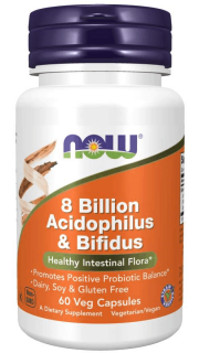 NOW FOODS 8 Billion Acidophilus and Bifidus (Probiotyk) 60 Kapsułek wegetariańskich