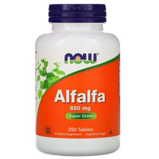 NOW FOODS Alfalfa 650mg (Lucerna) 250 Tabletek wegetariańskich