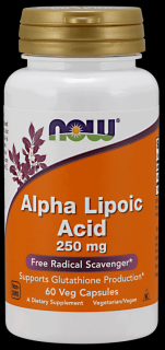 NOW FOODS Alpha Lipoic Acid (Kwas Alfa Liponowy) 250mg - 60 kapsułek