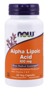 NOW FOODS Alpha Lipoic Acid with Vitamins C  E 100mg (Kwas Alfa Liponowy) 60 Kapsułek wegetariańskich