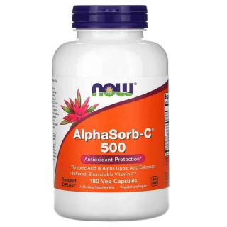 NOW FOODS AlphaSorb-C 500mg (Witamina C) 180 Kapsułek wegetariańskich