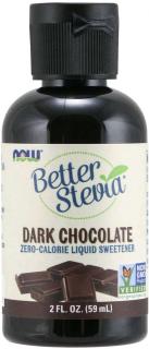 NOW FOODS Better Stevia Liquid Extract Dark Chocolate (Ekstrakt ze Stewii w Płynie BIO) 59ml wegański