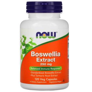NOW FOODS Boswellia Extract 250mg (Ekstrakt z Boswelli plus Ekstrakt z Korzenia Kurkumy) 120 Kapsułek wegetariańskich