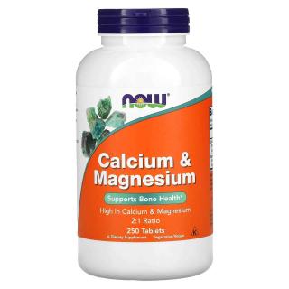 NOW FOODS Calcium  Magnesium (Wapń i Magnez) 250 Tabletek wegetariańskich