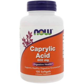 NOW FOODS Caprylic Acid (Kwas Kaprylowy) 600mg - 100 kapsułek żelowych