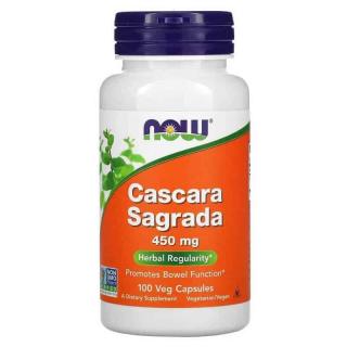 NOW FOODS Cascara Sagrada 450mg (Szakłak amerykański) 100 Kapsułek wegetariańskich