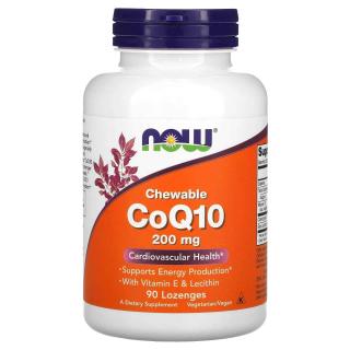 NOW FOODS Chewable CoQ10 200mg (Koenzym Q10) 90 Pastylek do żucia