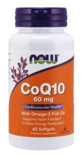 NOW FOODS CoQ10 with Omega-3 Fish Oil 60mg (Zdrowie układu krążenia) 60 Kapsułek żelowych