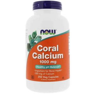 NOW FOODS Coral Calcium 1000mg (Wapń koralowy) 250 Kapsułek wegetariańskich